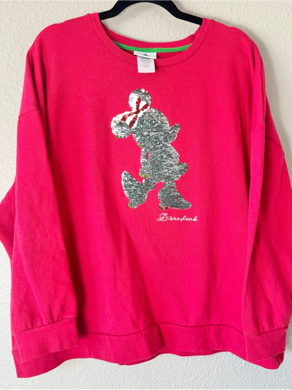 Disney Parks Minnie Mouse Reversible Sequin Crew Neck Sweatshirt Size 3X